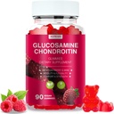 Glucosamine Chondroitin Gummies - 3000MG Extra Strength Joint Support Supplement with MSM & Elderberry, Flexibility, Antioxidant Immune Support Gummy for Adults, Men & Women - 90 Raspberry Gummies