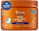 Zesty Paws Dog Multivitamin, μασώμενες βιταμίνες σκύλου και συμπληρώματα για χιπ & αρθρώσεις, δέρμα & παλτό, ωμέγα 3 ιχθυέλαιο για σκύλους-κουτάβι πολυβιταμίνη - κοτόπουλο κουταβάκια- 90ct