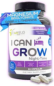 NightTime Kids Multivitamin Sleep Aid | Magnezyum for Kids with Magnezyum Bisglycinate | Natural Calm & Recovery | magnesio kompleksi | Vitaminas para Niños con Glicinato de Magnesio
