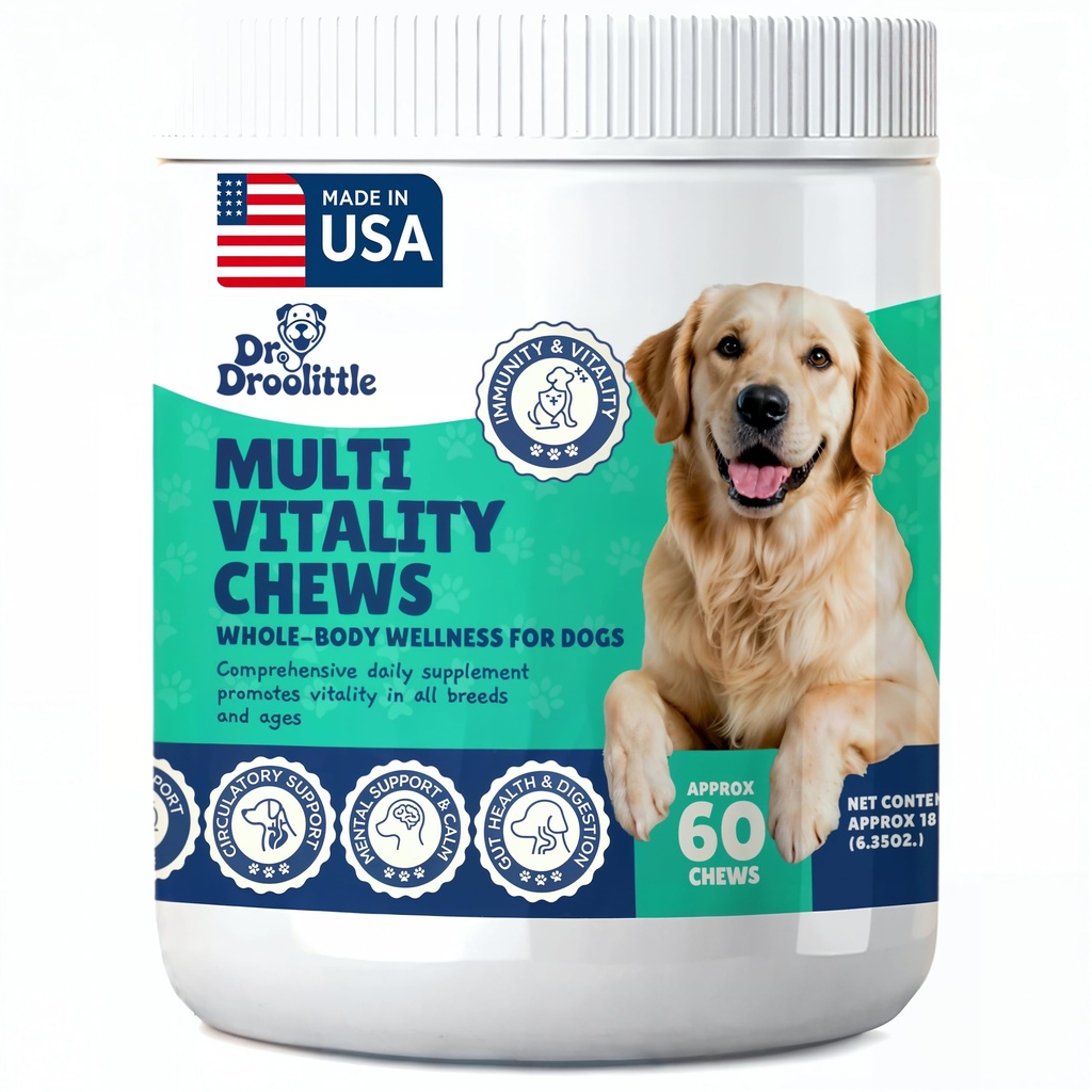 Senior Dog Supplement - Glucosamine, MSM, Turmeric, Salmon Oil, Probiotics & Ashwagandha - Supports Cognitive, Hip & Joint, Digestive, Immune & Heart Health - Dog Dementia Supplement.