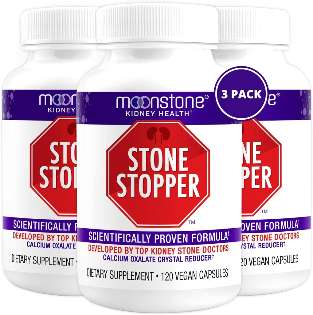 Stone Stopper Capsules, Kidney Stone Prevention, Calcium Oxalate Protector, Alkali Citrate Support Supplement, Developed by Urologists to Support Kidney Health, 90 Day Supply (360 Count)