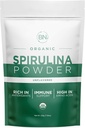 Spirulina σκόνη οργανική 225g - 64 εξυπηρετούν 3,5g μέγεθος - USDA Certified - RAW Θρεπτικό πόνο Πάνω από 70% πρωτεΐνη ανά υπηρεσία - πορώδη πηγή Vegan πρωτεΐνη - Superfood