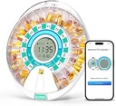 Akıllı Otomatik Pill yapıştırıcısı, Işık/Sound Alarm ile herhangi bir dozaj için 28 adet Elektronik Pill Organize, Bluetooth İlaç Organize, Locked Pill Box for Prescriptions and Supplement