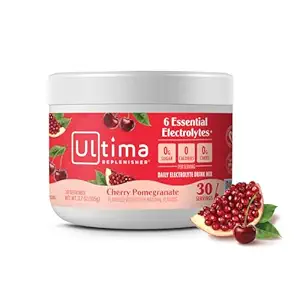 Ultima Repleniser Daily Electrolyte Powder Mix – Χωρίς ζάχαρη – Ρόδι από κεράσι, 30 Σερβιέτες – Σκόνη Ενυδάτωσης με 6 Ηλεκτρόλυτα και Ανιχνευτές – Κετό Φιλικό, Vegan, Μη ΓΤΟ