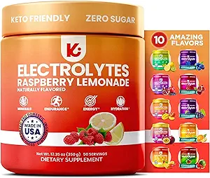 Keppi Electrolytes Toz - Raspberry Lemonade Flavor 50 Hizmet - Magnezyum, Pyumyum, sodyum – Keto, Vegan, Fasting-Friendly, Zero Calorie Electrolyte