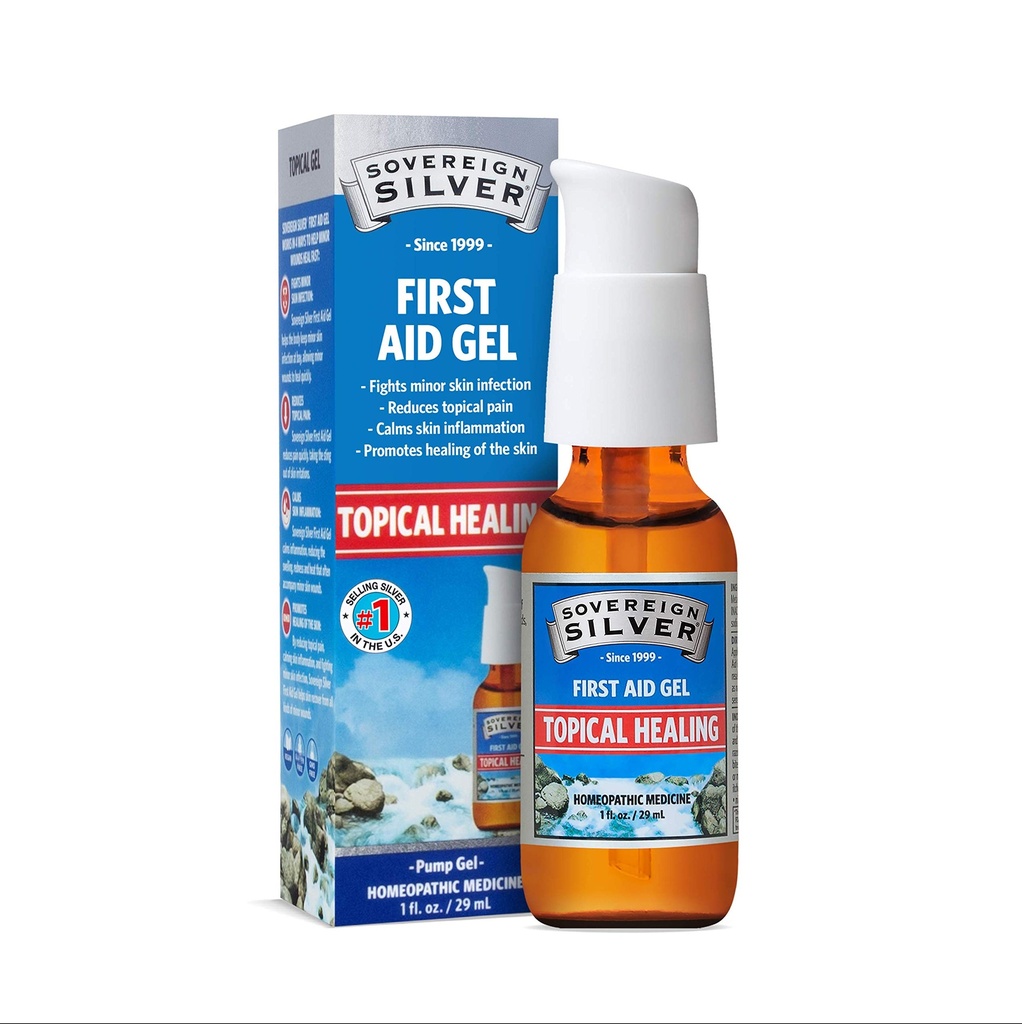 Sovereign Silver Colloidal Silver Gel, Argentum Metallicum Topical Skin Care for Minor Skin Infections, Wounds & Burns - 1 fl oz (30 mL)