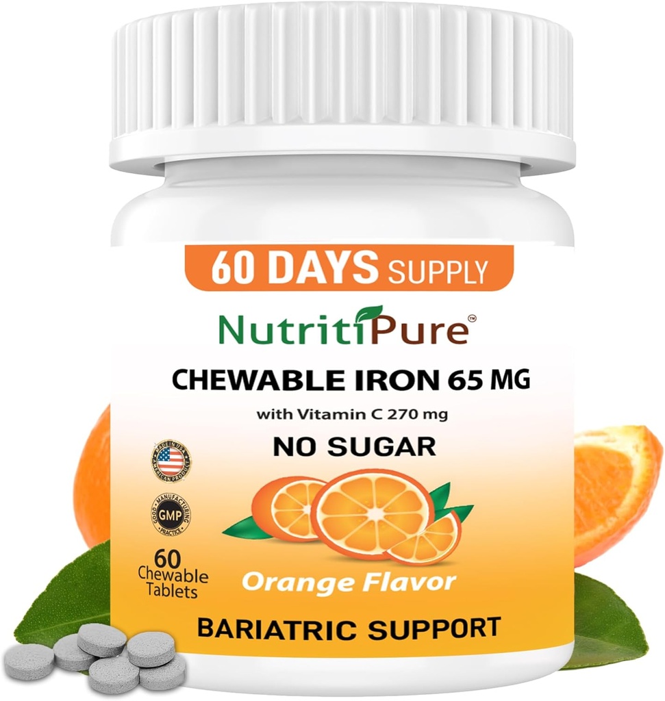 Μασώμενος σίδηρος 65 mg με βιταμίνη C 270 mg (για γυναίκες/ άνδρες) 