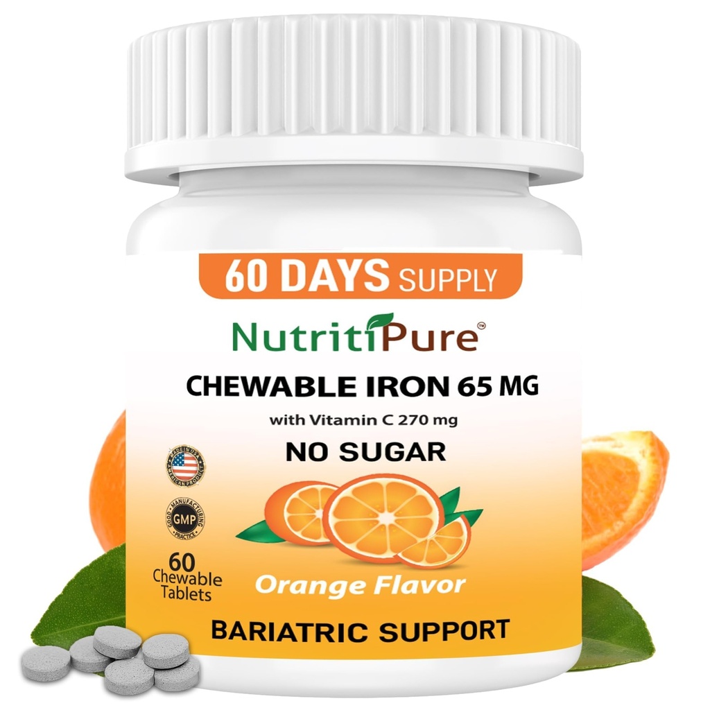 Μασώμενος σίδηρος 65 mg με βιταμίνη C 270 mg (για γυναίκες/ άνδρες) 
