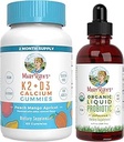 MaryRuth'in Vitamin K2+D3 Gummies (Peach and Apricot) & USDA Organik Probiyotik Drops | Temiz Etiket Projesi Gerçekleştirilmiş® | Ortak Destek için Vitaminler & Genel Sağlık | Vegan, Non-GMO, Gluten Free