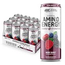 Optimum Beslenme Amino Enerji Koling Hydration Drink, Electrolytes, Caffeine, Amino Asits, BCAAs, Sugar Free, Berry Burst, 12 Fl Oz, 12 Pack