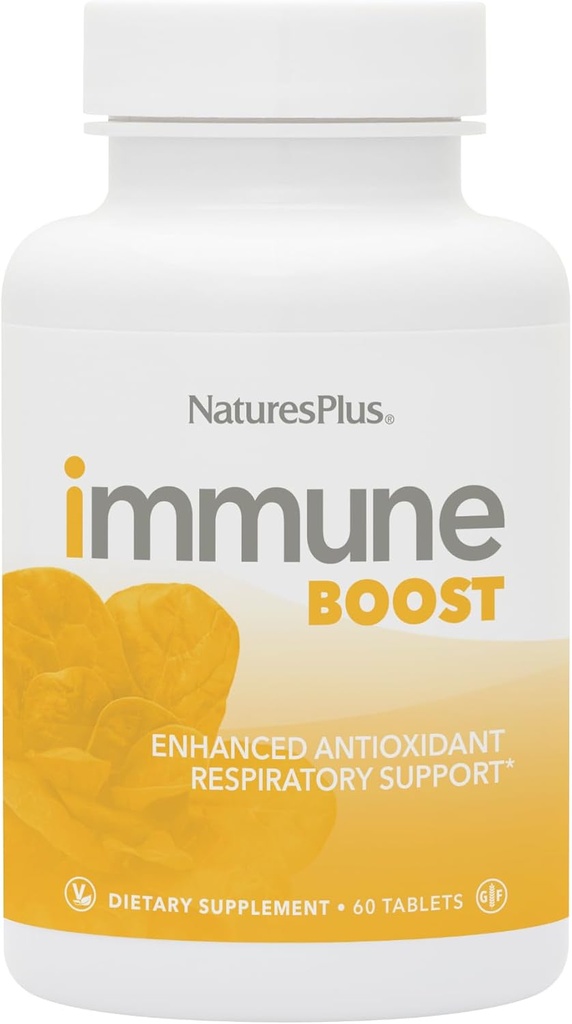 NaturesPlus Immune Boost - 60 Tablet - Gelişmiş Antioksi Respiratory Desteği, Genel Immune System Health - Yüksek Lisans Vitaminleri ve Mineralleri ile - Vejetaryen, Gluten Free - 30 Servisler