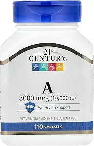 21. Yüzyıl A 10, 000 I.U. Softgels, 110 Kont