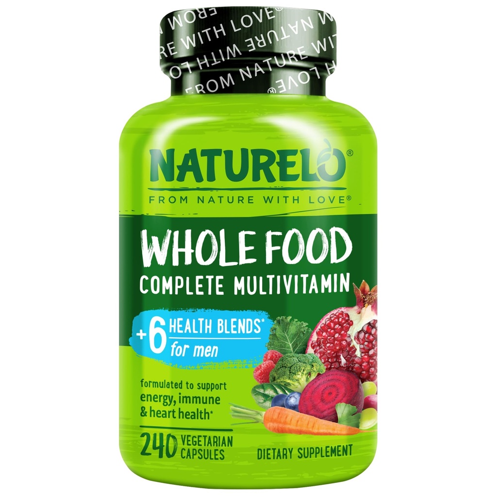 NATLO Erkekler Multivitaminler - Vitaminler, Mineraller ve Organik Tüm Gıdalar, Enerji ve Sağlık, Non-GMO, 240 Vegetarian Capsules - One Daily Multivitamin for Men with Vitamins, Minerals & Organic Whole Foods, Boost Energy & Health, Non-GMO, 240 Vegetarian Capsules