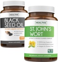 Black Seed Oil & St. John's Wort (3-Month Supply) Harmony Essence (180 Capsules) Cold-Pressed Nigella Sativa & St. John's Wort (180 Capsules) Güçlü 900mcg Hypericin