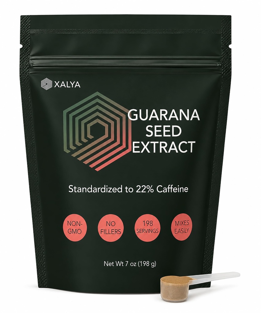Guarana Seed Extract Powder, Natural Caffeine Powder Unflavored ( 7 oz) - 22% Caffeine | Natural Clean Energy & Focus Smoothie Mix-In (198 servings)