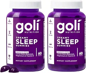 Goli Dreamy Sleep Gummy - 60 Count (Pack of 2) - Μελατονίνη, βιταμίνη D, μαγνήσιο, και εκχύλισμα λεμονιού - Ζελατίνη-ελεύθερο, χωρίς γλουτένη, Vegan & μη ΓΤΟ
