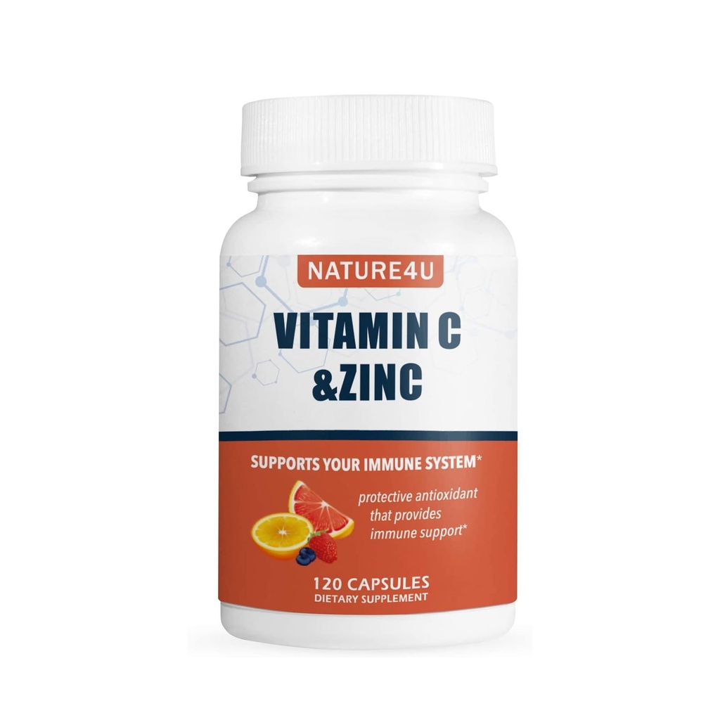Βιταμίνη C 1000mg με Ψευδάργυρο, Τριαντάφυλλο HIPS και Εσπεριδοειδή Βιοφλαβονοειδή, Συμπλήρωμα Ανοσολογικής Υποστήριξης Αντιοξειδωτικά Προστασία, 120 Κάψουλες