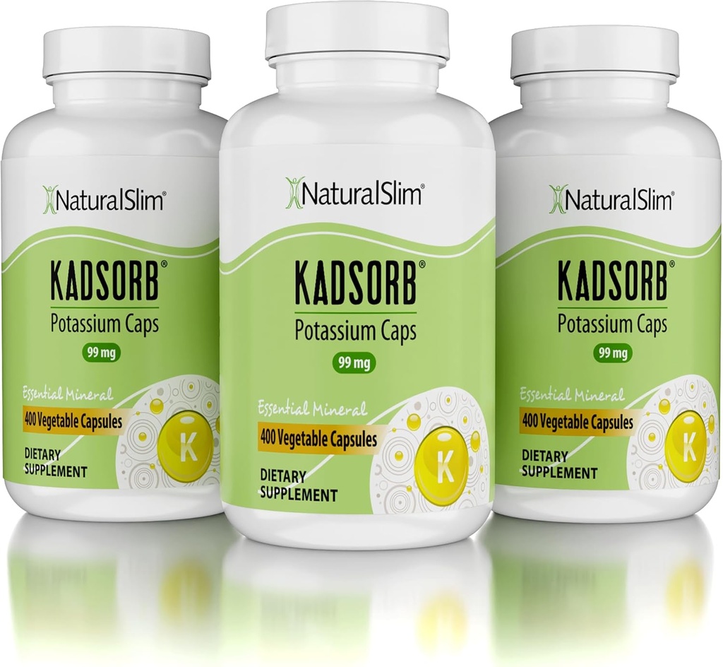 NaturalSlim Natural P properties Citrate Gluconate 99 mg - Kadsorb Supports Electrolyte Balance & Normal pH - Absorbable P Properties Supplements with Essential Minerals - Non GMO 400 Capsules 3 Pack