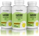 NaturalSlim Φυσικό κιτρικό κάλιο Γλουκονικό 99 mg - Kadsorb Υποστηρίζει Ηλεκτρολυτικό Ισορροπία & Κανονικό pH - Απορροφώμενα συμπληρώματα καλίου με Απαραίτητα Ορυκτά - Μη ΓΤΟ 400 Κάψουλες 3 Συσκευασία