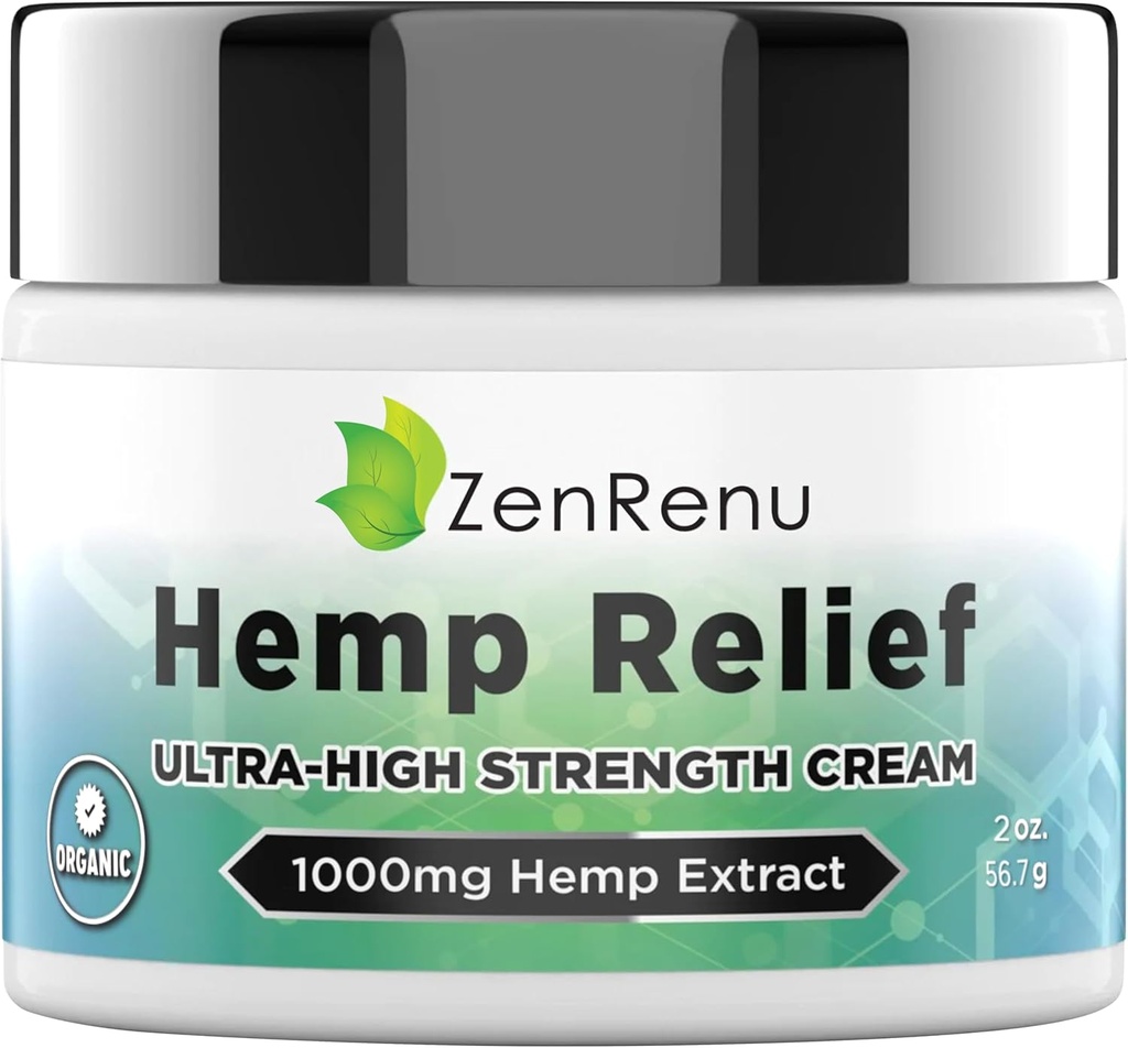 Hemp Krem- Menthol Rub with Hemp Oil, Arnica, Lavender, Aloe Vera, Kava Kava Kava, & Camphor - Natural Hemp Muscle Rub Cream for Skin, Muscles & Commons, 2 ozz