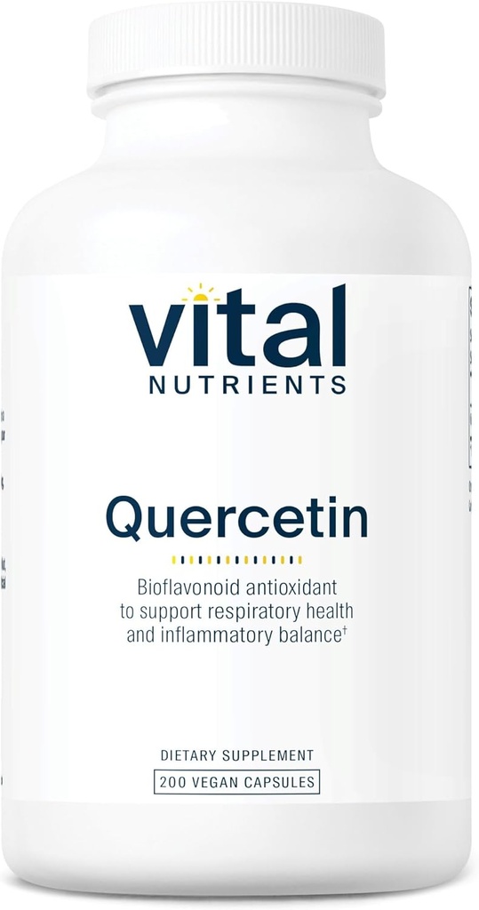 Vital Nutrients Quercetin | Vegan Quercetin Supplement with Bioflavonoids for Sinus, Respiratory, Heart, & Immune Function Support | Gluten, Dairy, Soy Free | 500 mg | 200 Capsules