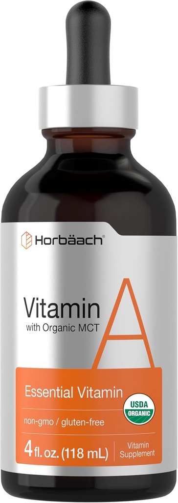 Horbäach Vitamini | 4 fl oz | Organik Fractionated Coconut Oil | Non-GMO, Gluten Free