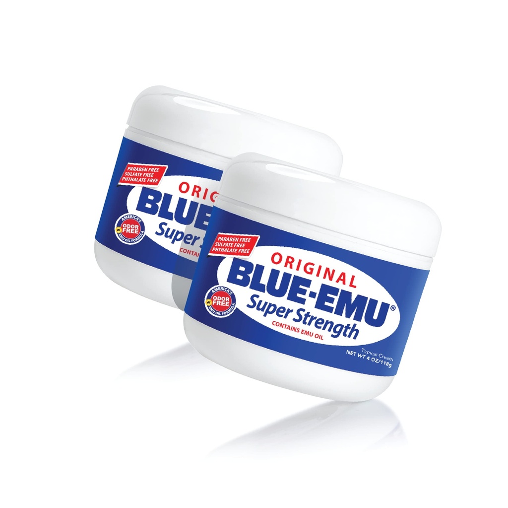 BLUE-EMU Original Super Strength Cream, Soothing Muscle & Joint Support, 4 Oz, 2 Pack