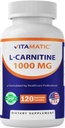 Vitamatic L-Carnitine Fumarate 1000 mg - 120 Sebze Kapsülleri (1 Şişe)