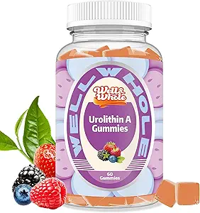 Well & Whole Urolithin A Gummies 1000 mg with CoQ10 and Resveratrol, Mitochondrial Supplements, Muscle Support, Non GMO, Vegan, 60 Counts
