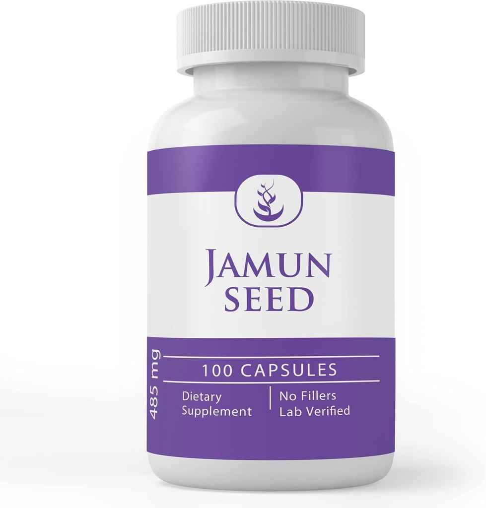 PURE ORIGINAL INGREDIENTS Jamun Tohum Kapsülleri (100 Capsules) Her zaman Pure, No Wordss Or Fillers, Lab TY