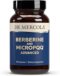 Dr. Mercola Berberine ve MircoPQ Advanced - Metabolic, Mitochondrial, Brain & Immune Support - GMO-Free, Gluten-Free & Soy-Free - 30 Capsules (30 hizmet)