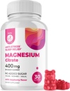 DR. MORITZ Magnezyum Gummies for Yetişkinler - Sugar-Free Calm Magnezyum Gummies - Raspberry Flavor - Non-GMO, 400 mg (30 Count)