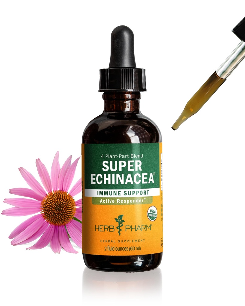 Herbm Pharm, Active Immune System Support için Organik Süper Echinacea Sıvı Ekstraksiyonu Onayladı, 2 Oz