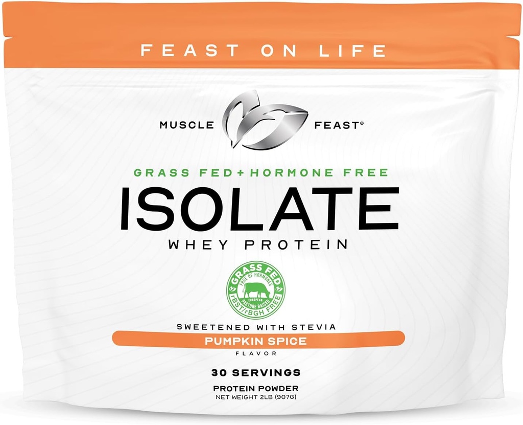 Kasır Çölü-Fed Whey Protein Isolate, Tüm Doğal Hormonlar Ücretsiz Pasture Geçici, Erkekler ve Kadınlar için Protein Tozu, Temiz, Gluten-Free, Delicious Isolate protein - Pumpkin Spice, 2lb