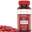 NovaKrill Krill Oil Omega 3 Supplement – EPA, DHA, Astaxanthin ile 1000 mg Softgels – No Fishy Aftertaste – Easy to Swallow Antarktika Krill Oil – 60 Liquid Capsules