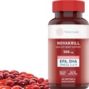 NovaKrill Oil Omega 3 συμπλήρωμα – 1000mg Softgels με EPA, DHA, Ασταξανθίνη – Δεν Fishy Επίγευση – Εύκολο να καταπιούν το έλαιο κριλ Ανταρκτικής – 60 υγρά κάψουλες