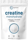 Instant Kretine Monohidrat Toz 500 Grams (1.1 Lb), 5000mg Per Serv, Micronized Kretine Toz, Unflavored, Pure, No Filler, Keto & Vegan, Easy Dissolve Pre Workout for Women and Men