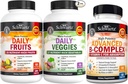 BioSchwartz Daily Fruits and Veggies Supplement for Women and Men (2 Ay Supply) B Kompleks Vitamin C (2 Ay Supply)