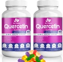 (2 Pack) BiyoVitalica tarafından Quercetin Gummies - Bromelain Vitamin C ve çinko & Yaşlılar + Vitamin D3-5 1 Immune Support - Çinko Quercetin 750 mg for Kids and Yetişkinler