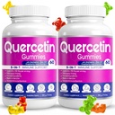 (2 Pack) Quercetin Gummies by BioVitalica - Quercetin με Bromelain Vitamin C και Zinc & Elderberry + Βιταμίνη D3-5 σε 1 Ανοσολογική Υποστήριξη - Ψευδάργυρος Quercetin 750 mg για Παιδιά και Ενήλικες