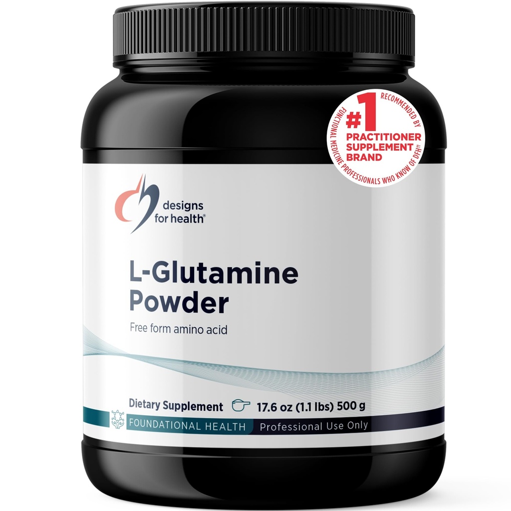 Designs for Health L Glutamine Powder - 3000mg Amino Acids Supplement to Support Muscle Recovery, Digestive, Immune + Gut Health - Non-GMO + Gluten Free Easy Drink Mix (166 Servings / 500g)