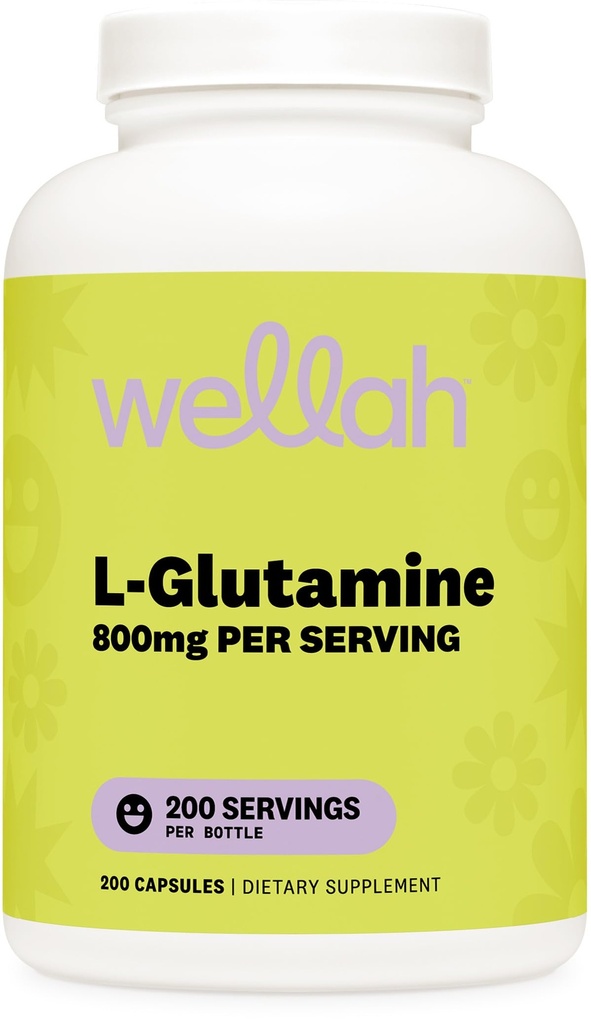 Wellah L-Glutamine Supplement for Women (800mg) 200 Capsules - Animo Acid Supplement