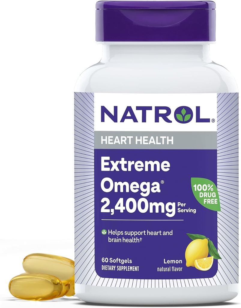 Natrol, Omega-3 Extreme Softgels, Heart Health Diyetary Supplement, 60 Count