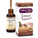 Amber NaturalZ Vibactra Plus Herbal Supplement for Dogs, Cats, Birds, Guinea Pigs, and Rabbits | Herbs for Immune Health and Yeast Balance | 1 Fluid Ounce Glass Bottle