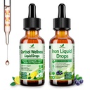Cortisol Detox + Συμπλήρωμα σιδήρου για γυναίκες, άνδρες, Vegan, μη ΓΤΟ