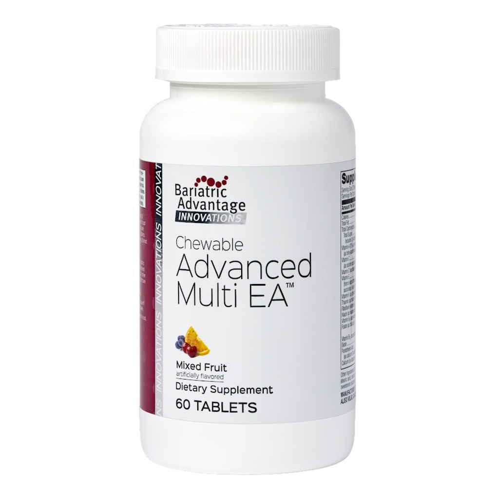 Bariatric Advantage Chewable Advanced Multi EA - High Potency Daily Multivitamin with Iron for Bariatric Surgery Patients - Mixed Fruit Flavor - 60 Count