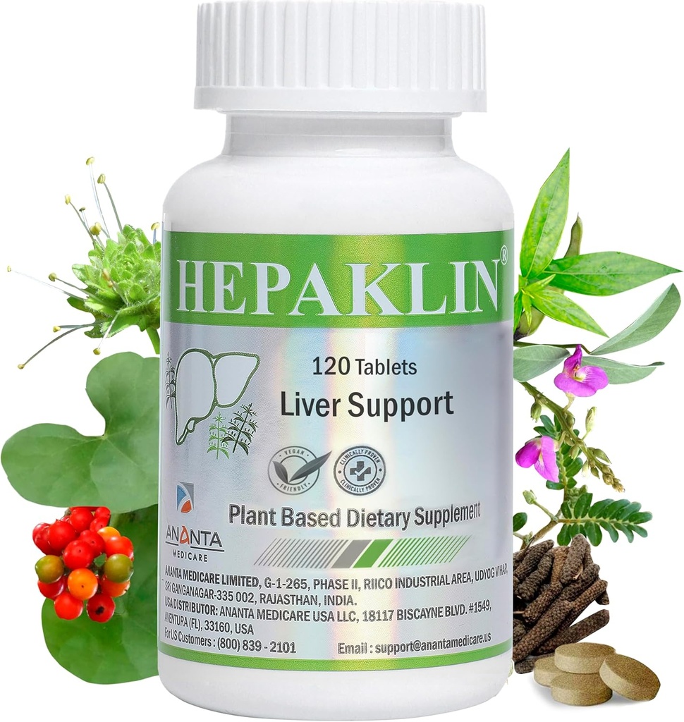 Hepaklin – Herbal Liver Detox & Support Formula for Health, 120 Tabs