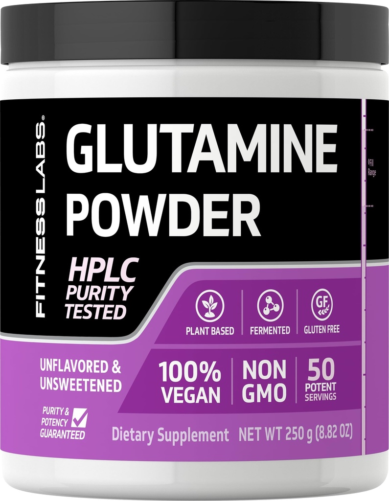 Fitness Labs L Glutamine Powder 5000mg | 0.5lb | Unflavored | HPLC Tested | Free Form | Vegan, Vegetarian, Non-GMO, Gluten Free
