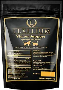 Vision Support & Eye Sight Supplement for Dogs and Cats- Fortified with Zeaxanthin, Bilberry, Lutein, and Beta Carotene - 200 Grams