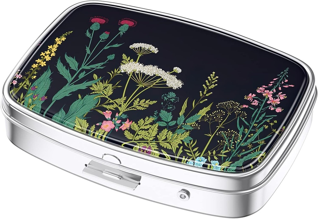 Nipichsha Pill Box, Küçük Pill Case for Purse & Pocket, Cute Travel Medicine Organizer, Portatif Tıp Konteynerleri Vitaminleri, İlaçları, Fish Oil & Supplements, Dandelion
